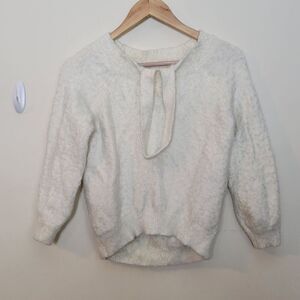 Express Feather Soft Cut-Out Sweater White  XXS